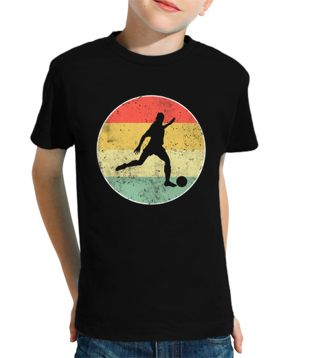 Tee Shirt Pour Enfant Manche Courte footballeur rétro