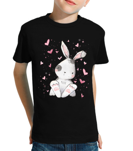 Tee Shirt Pour Enfant Manche Courte motif de lapin de lapin pour enfants