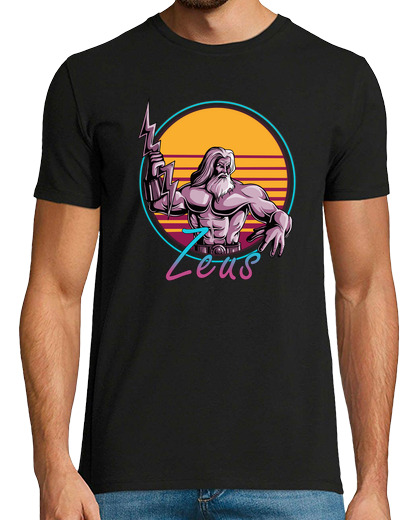 Image of Retro 80s Zeus Retrowave Greek Mythology Gift