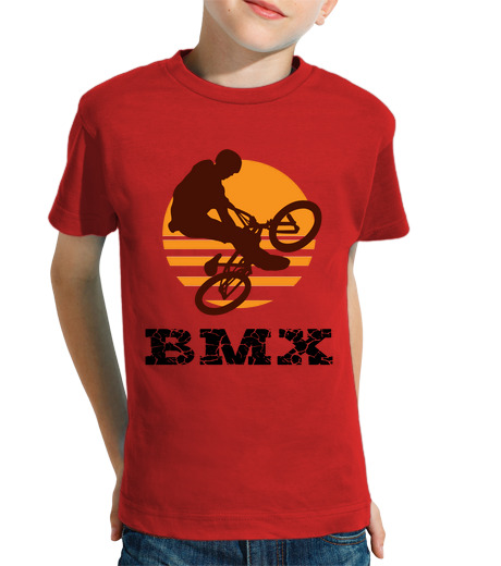 Tee Shirt Pour Enfant Manche Courte garçon, manches courtes, rouge, bmx