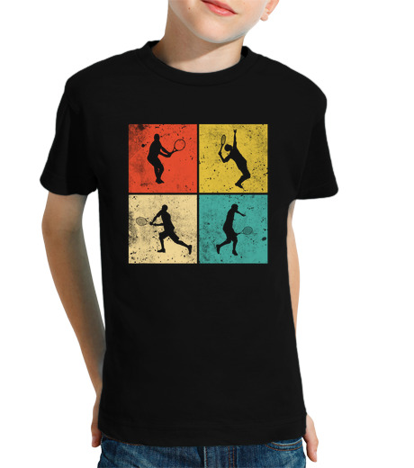 T-shirt bambino manica corta regalo retrò di giocatore di tennis ten