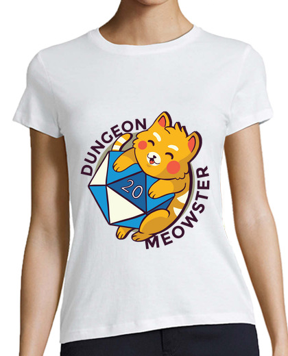 Image of dungeon meowster cute cat on d20 dice
