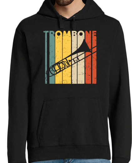 Sweat-shirt À Capuche Pour Homme Fanfare de trombone vintage rétro