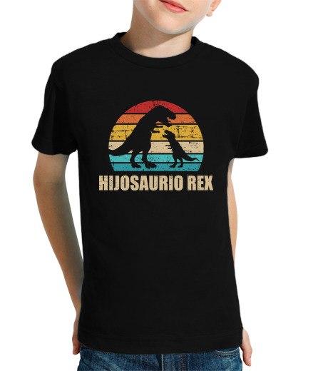 Camiseta Niño Manga Corta hijosaurio rex vintage retro para hijo laTostadora