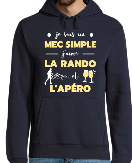 Sweat-shirt À Capuche Pour Homme rando apero humour randonnée homme