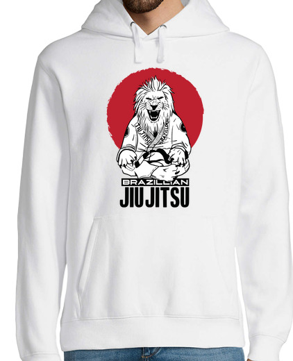 Sweat-shirt À Capuche Pour Homme jiu jitsu brésilien lion coucher de sol