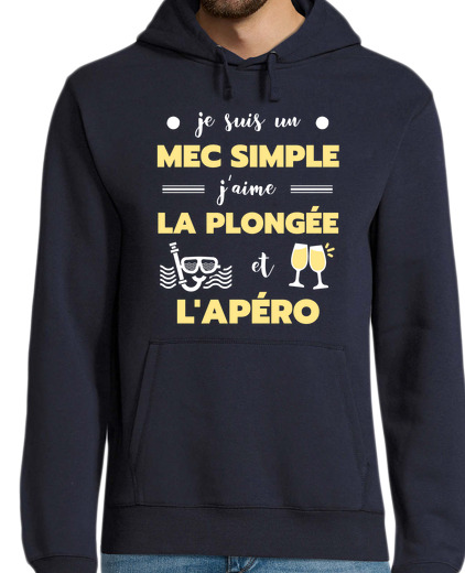 Sweat-shirt À Capuche Pour Homme plongée apero humour plongeur homme