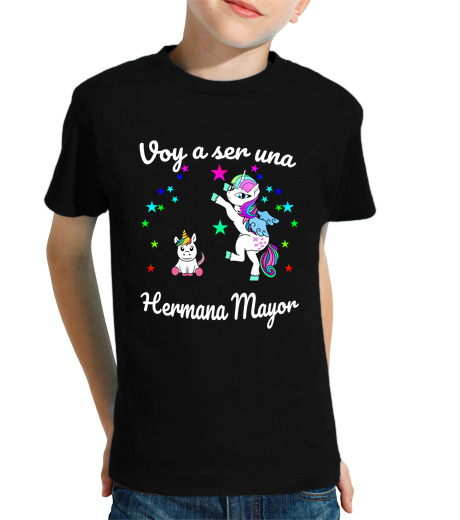 T-shirt bambino manica corta sarò una sorella maggiore unicorno