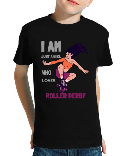 T-shirt bambino manica corta roller derby ragazze pattini a rotelle