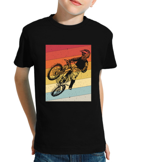 Tee Shirt Pour Enfant Manche Courte cadeau rétro de moto de motocross