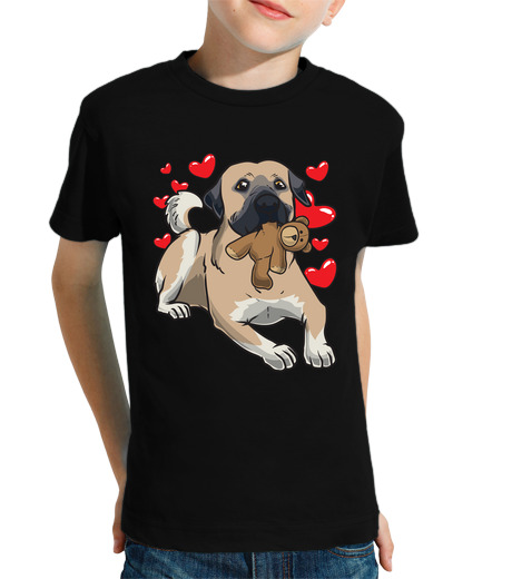 T-shirt bambino manica corta cane kangal con peluche