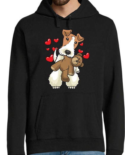 Sweat-shirt À Capuche Pour Homme animal en peluche chien fox terrier