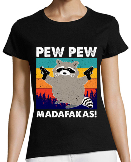 Image of pew pew madafakas funny racoon crazy