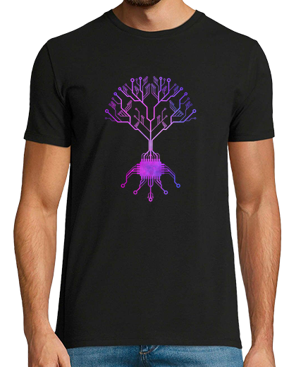 Image of pink circuit board tree