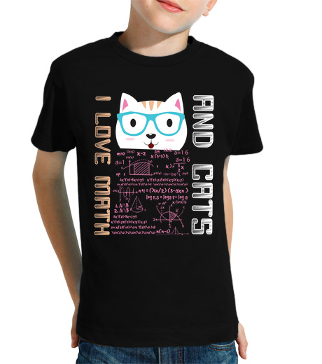 T-shirt bambino manica corta i gatti amano la matematica