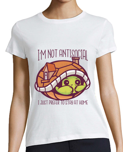 Image of cute stay at home turtle quote