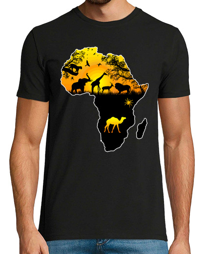 Image of africa map with african safari animals