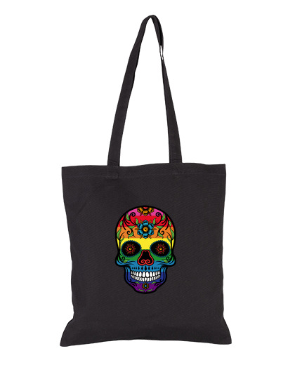 Image of cute gay pride rainbow flag sugar skull