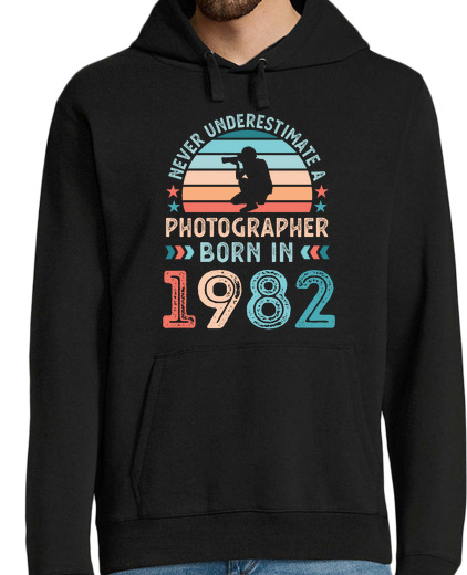 Sweat-shirt À Capuche Pour Homme photographe né en 1982 40e anniversaire