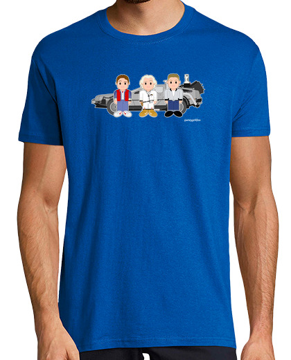 Image of marty, doc, biff and the time machine