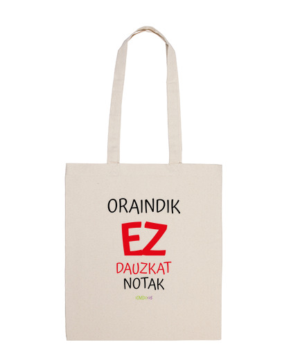 Image of cloth bag for teachers - i still don't have the notes in basque, white