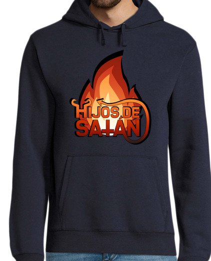 Sweat-shirt À Capuche Pour Homme fire sons of satan man, sweat à capuche, bleu marine