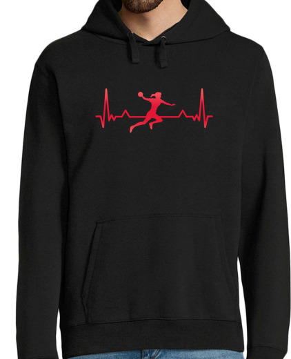 Sweat-shirt À Capuche Pour Homme handball heartbeat sports drôle cadeau