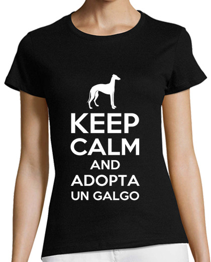 Image of shirt keep calm and adopts a greyhound