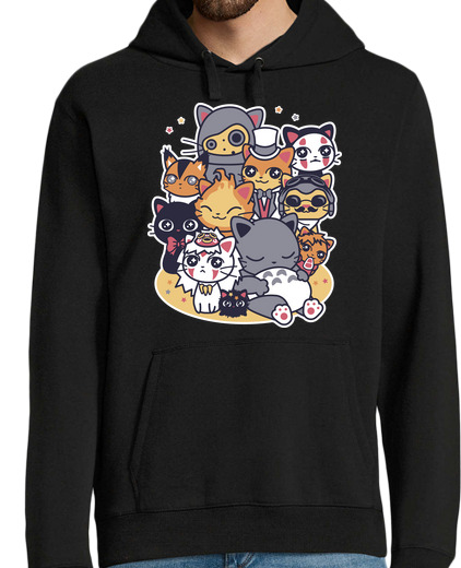 Sweat-shirt À Capuche Pour Homme chats miyazaki