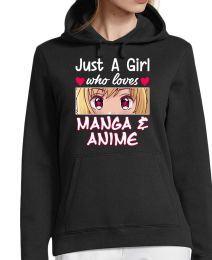 Sweat-shirt À Capuche Pour Femme Just A Girl Who Loves Manga Anime