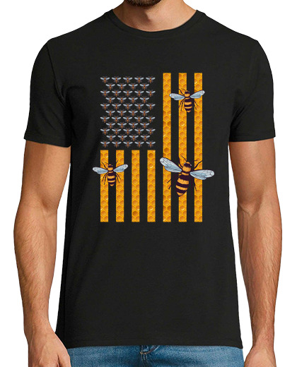 Image of beekeeper usa flag t shirt bee
