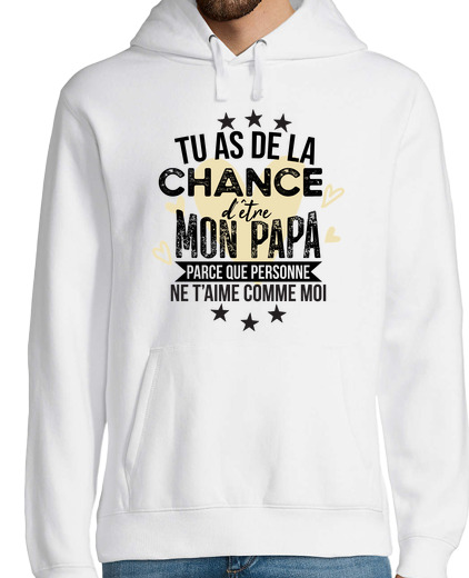 Sweat-shirt À Capuche Pour Homme Papa Chanceux Cadeau Fte Des Peres