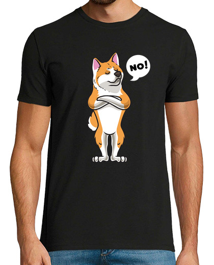 Image of stubborn akita inu dog funny
