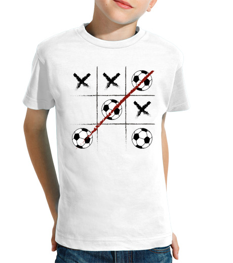 T-shirt bambino manica corta gioco tre in ray a pallone da calcio ne