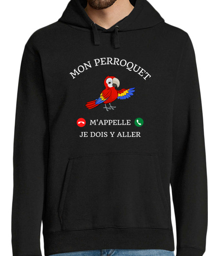 Sweat-shirt À Capuche Pour Homme perroquet m appelle humour perroquet