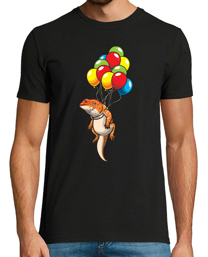 Image of bearded dragon pogona with ballons