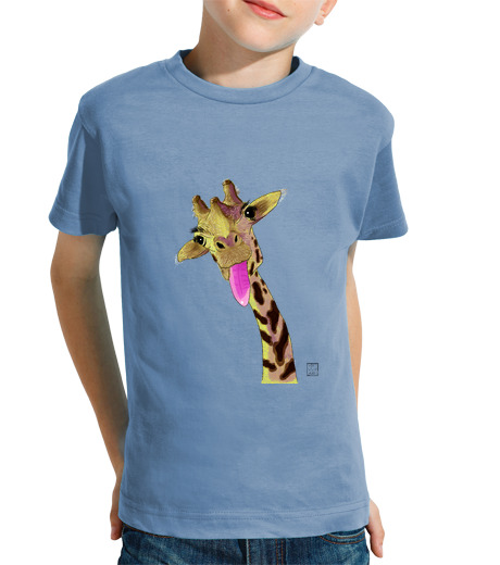 T-shirt bambino manica corta giraffa amichevole