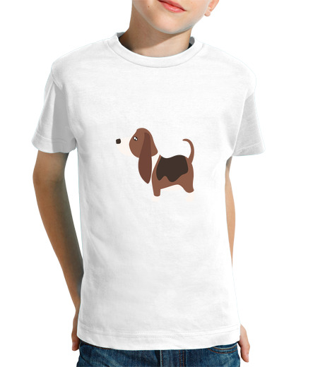 Tee Shirt Pour Enfant Manche Courte basset hound mix beagle