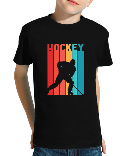 T-shirt bambino manica corta retrò di hockey