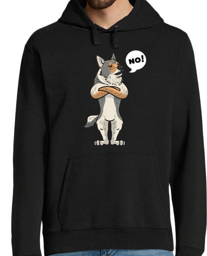 Sweat-shirt À Capuche Pour Homme chien-loup tchécoslovaque têtu