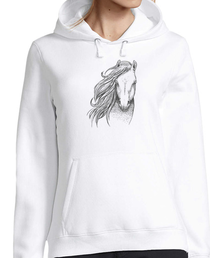 Sweat-shirt À Capuche Pour Femme Dessin crinière cheval t-shirt équitati