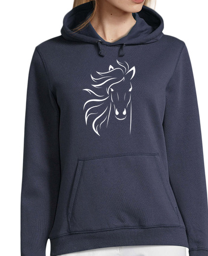 Sweat-shirt À Capuche Pour Femme Tête de cheval 2 t-shirt équitation