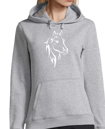 Sweat-shirt À Capuche Pour Femme Tête de cheval 4 t-shirt équitation