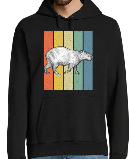 Sweat-shirt À Capuche Pour Homme conception rétro de capybara