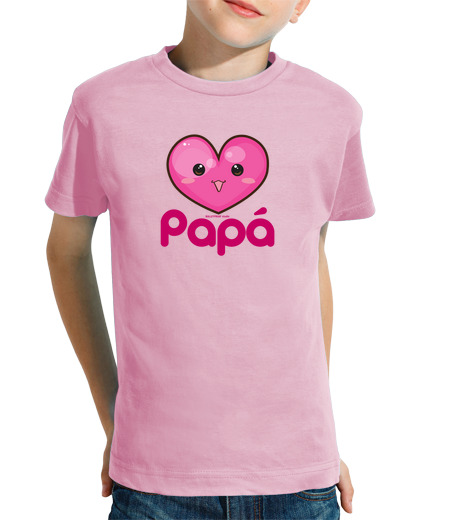 T-shirt bambino manica corta amo mio papà rosa