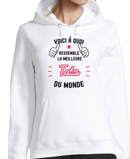 Sweat-shirt À Capuche Pour Femme voici la meilleure tata du monde