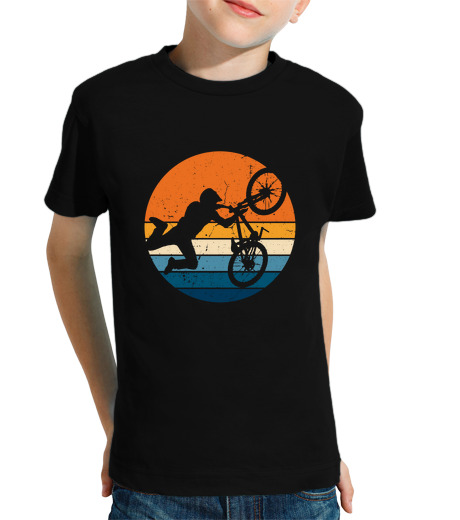 Tee Shirt Pour Enfant Manche Courte freestyle de coureurs de bmx en détress