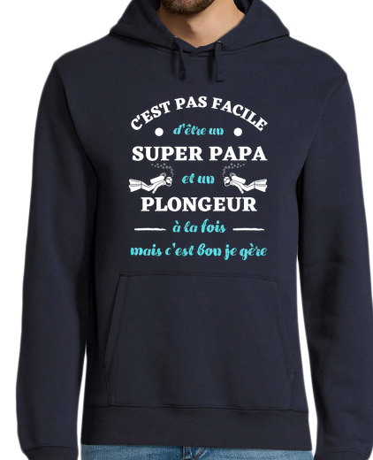 Sweat-shirt À Capuche Pour Homme papa plongeur humour plongée homme