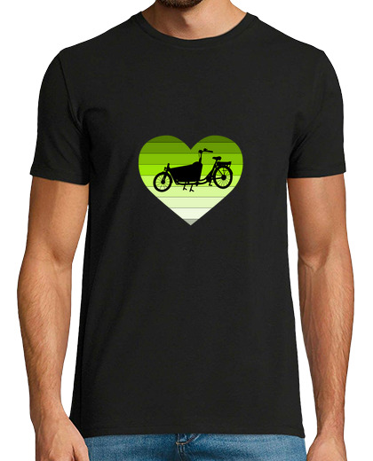 Image of I Love My Cargo Bike Green Retro Heart