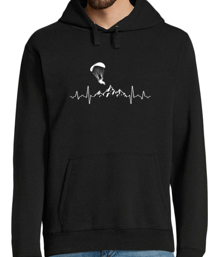 Sweat-shirt À Capuche Pour Homme battement de coeur de parapente